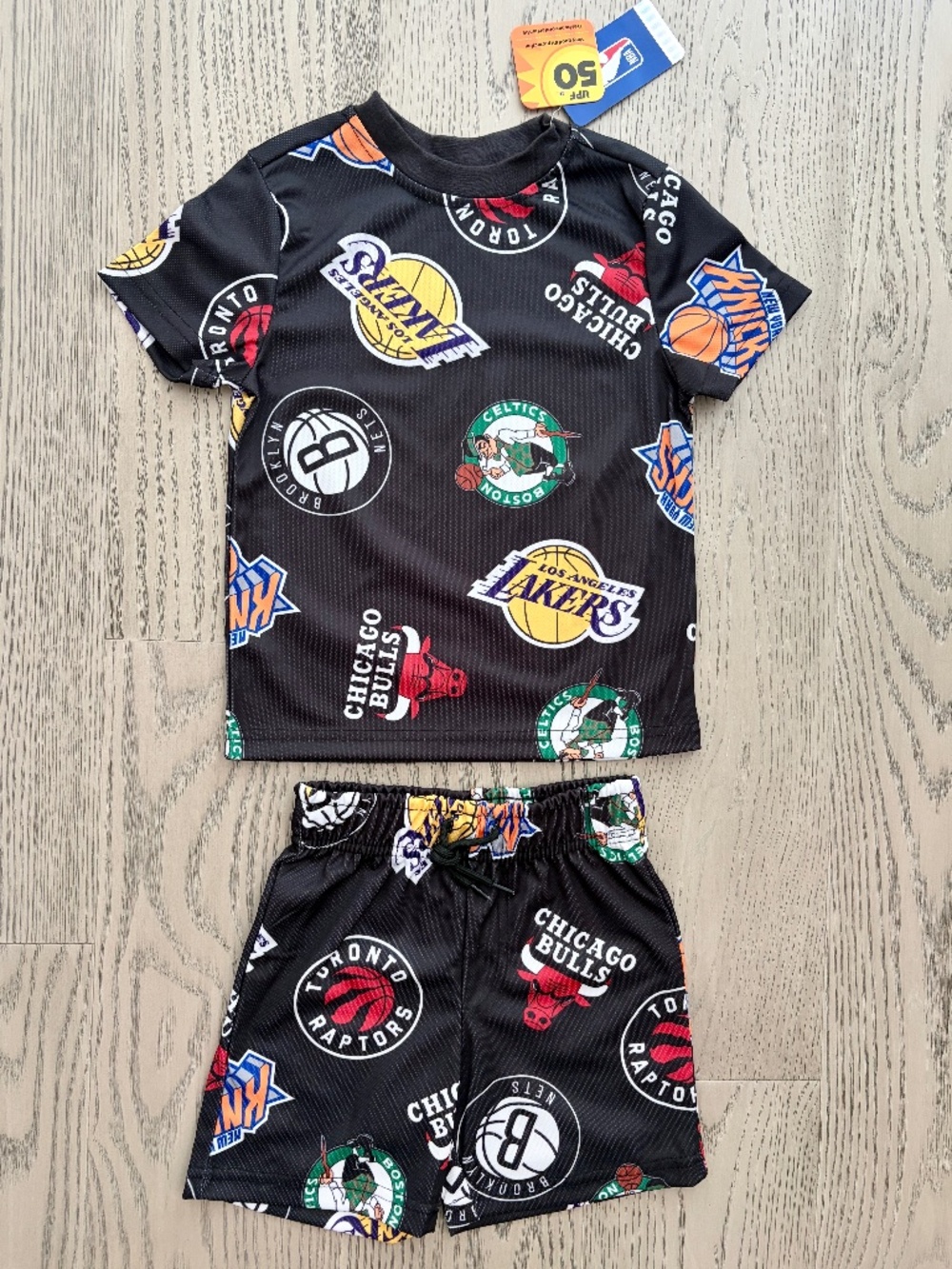 NBA, Boys, Shorts & T-Shirt Set, Child, Size XS (4-5), UPF 50, New With Tags